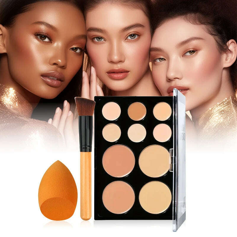 KIMLUD, 10 Colors Concealer Palette Set, Cream Concealer with  Waterproof,Sweatproof Coverage for Acne and Tattoos Makeup Palette Set, KIMLUD Womens Clothes