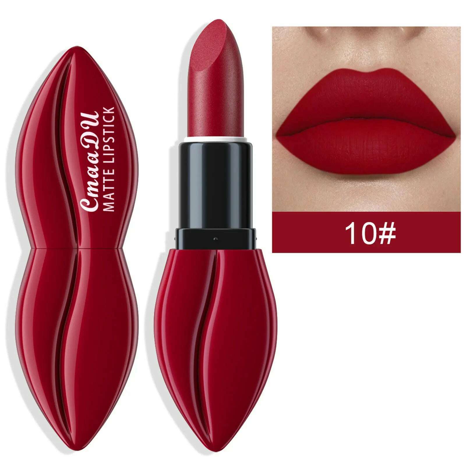 KIMLUD, 10 Colors Waterproof Big Mouth Nude Matte Lipsticks Long Lasting Lip Stick Not Fading Sexy Red Velvet Lipstick Makeup Cosmetic, KIMLUD Womens Clothes