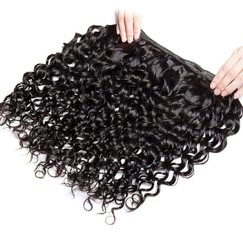 100% Unprocessed Malaysian Remy Human Hair Weave Extensions Curly Deep Wave Hair Bundles cheveux humain 12A Water Wave Bundles - KIMLUD