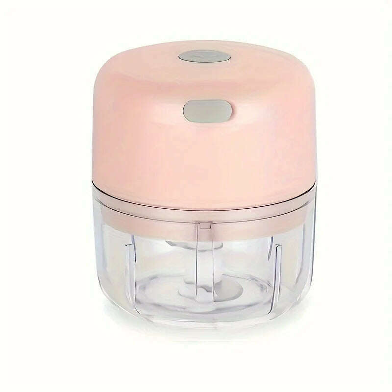 KIMLUD, 100/250ml Wireless Electric Garlic Masher Vegetable Fruit Cutter Kitchen Gadgets for Home USB Portable Food Crusher Meat Grinder, 100ML Pink, KIMLUD APPAREL - Womens Clothes