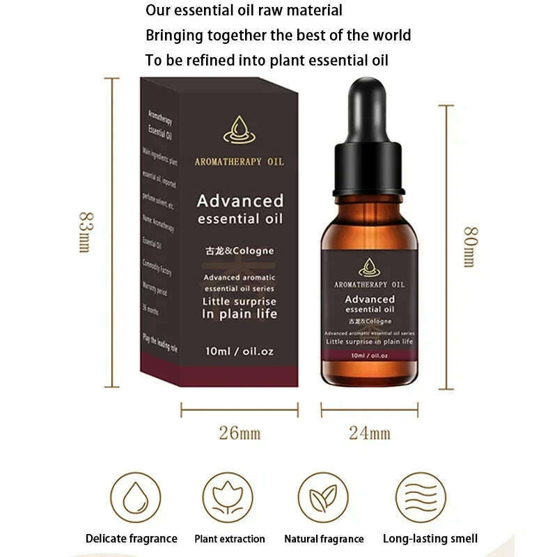 KIMLUD, 10ML Bergamot Clove Pure Essential Oil Sandalwood Patchouli Green Tea Diffused Aromatic Oil Fruity Cherry Mango Blueberry Aroma, KIMLUD Womens Clothes