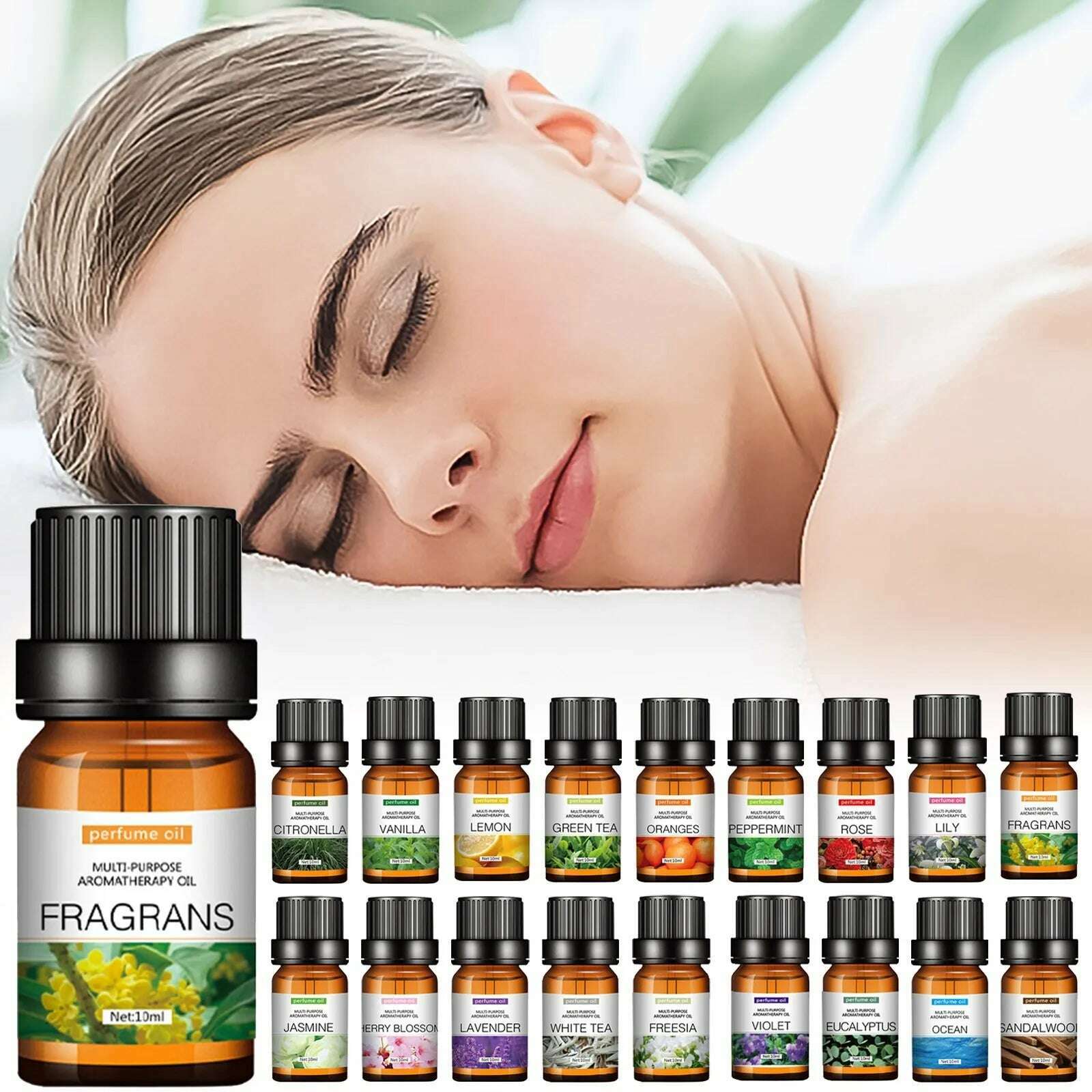 10ml Water-Soluble Aromatherapy Oil, 19 Kinds of Scents, Cozy Home Atmosphere, Suitable for Humidifiers & Flameless Diffusers - KIMLUD