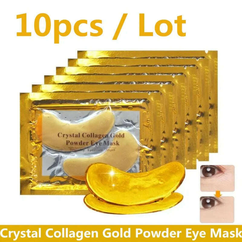 KIMLUD, 10pcs Crystal Collagen Gold Powder Eye Mask Anti-Aging Dark Circles Acne Beauty Patches For Eye Skin Care Korean Cosmetics, Default Title, KIMLUD APPAREL - Womens Clothes