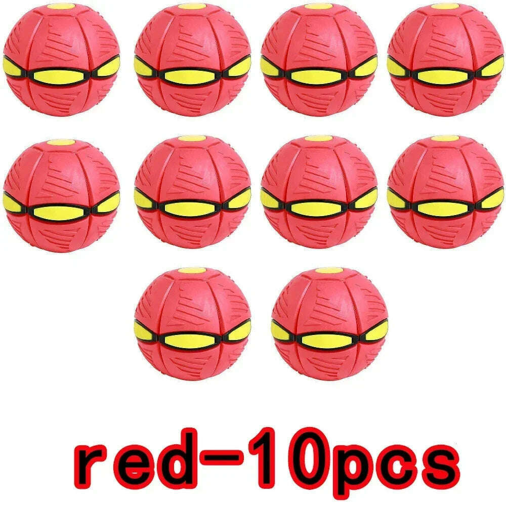 KIMLUD, 10pcs Flying Saucer Ball Outdoor Parent Children Toy Foot Magic Deformation Foot Pressure Decompression Vent Teasing Dogs Ball, red 10pcs, KIMLUD APPAREL - Womens Clothes