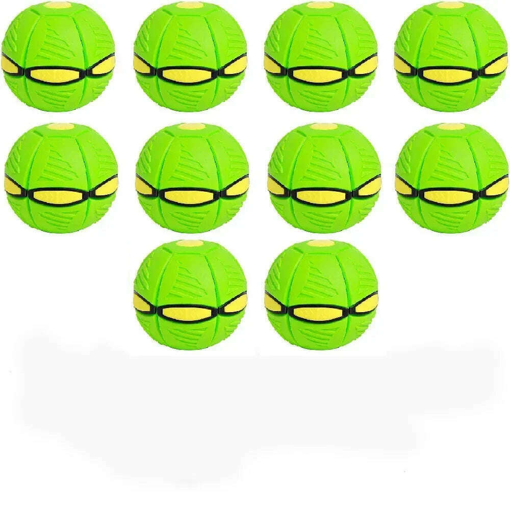 KIMLUD, 10pcs Flying Saucer Ball Outdoor Parent Children Toy Foot Magic Deformation Foot Pressure Decompression Vent Teasing Dogs Ball, green 10pcs, KIMLUD APPAREL - Womens Clothes