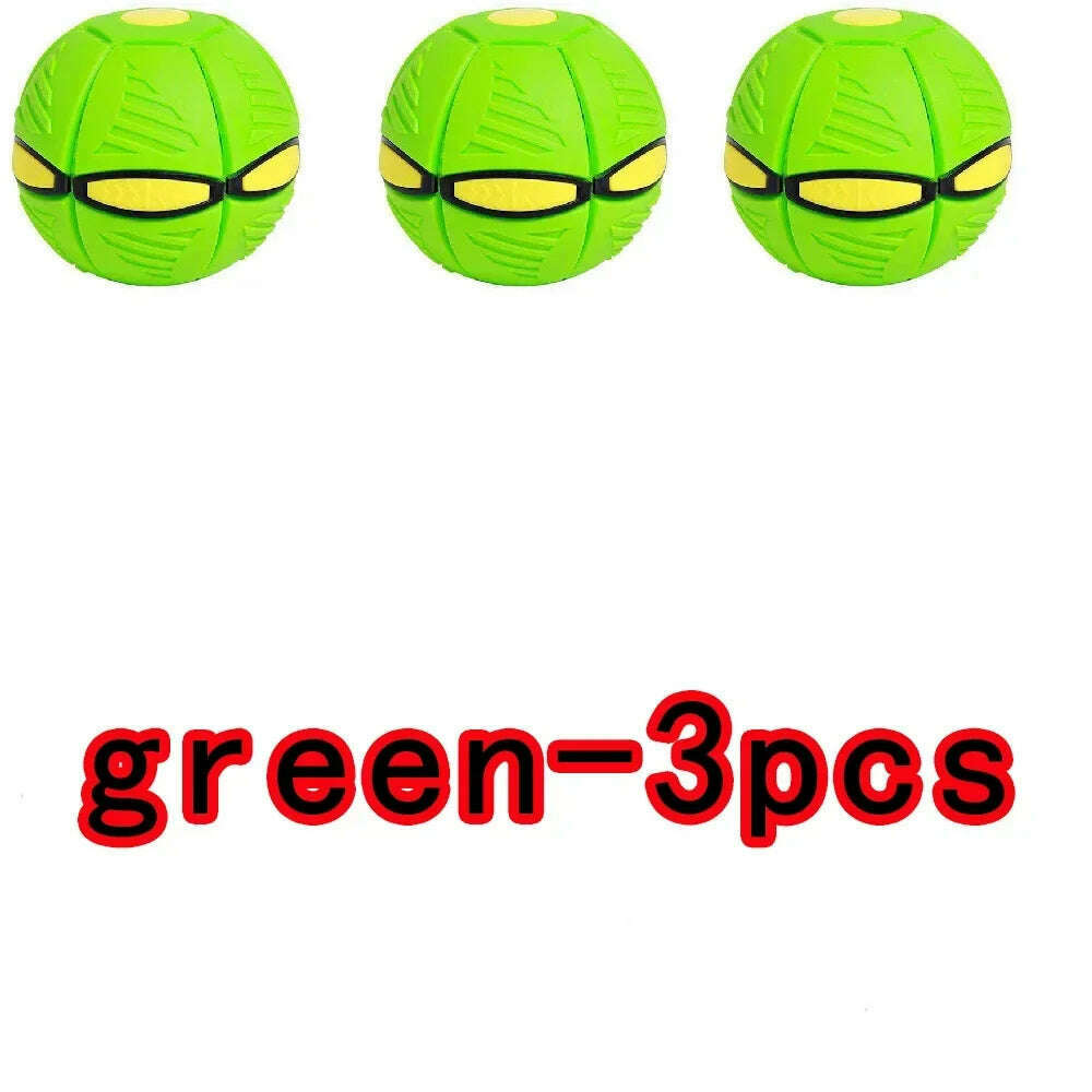 KIMLUD, 10pcs Flying Saucer Ball Outdoor Parent Children Toy Foot Magic Deformation Foot Pressure Decompression Vent Teasing Dogs Ball, green 3pcs, KIMLUD APPAREL - Womens Clothes