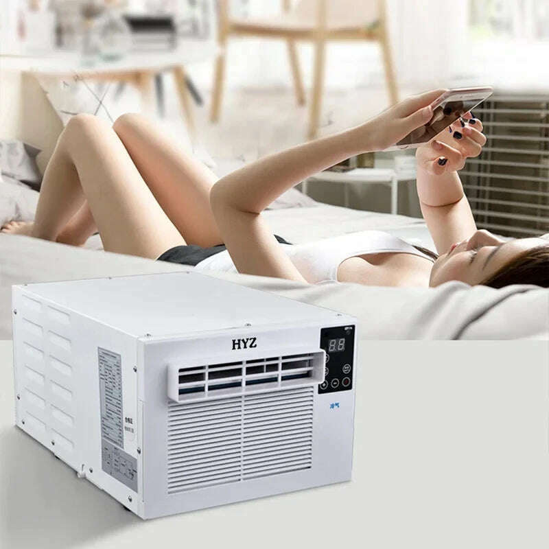 KIMLUD, 110v/220v Mobile Small Air Conditioner Refrigerator mini air conditioner mosquito net desktop mini refrigerator pet cooling, KIMLUD Womens Clothes