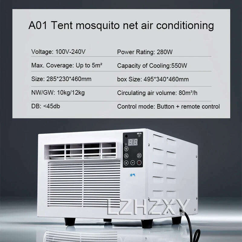 KIMLUD, 110v/220v Mobile Small Air Conditioner Refrigerator mini air conditioner mosquito net desktop mini refrigerator pet cooling, KIMLUD Womens Clothes