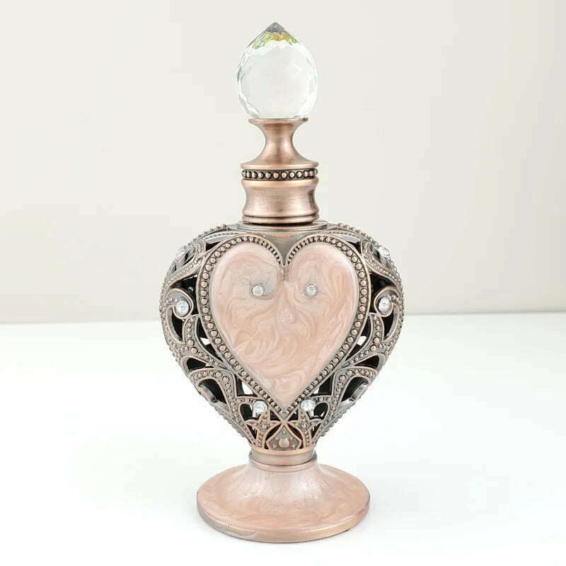 12ml Love heart Perfume Bottle Arab Style Essential Oils Dropper Bottle Container - KIMLUD