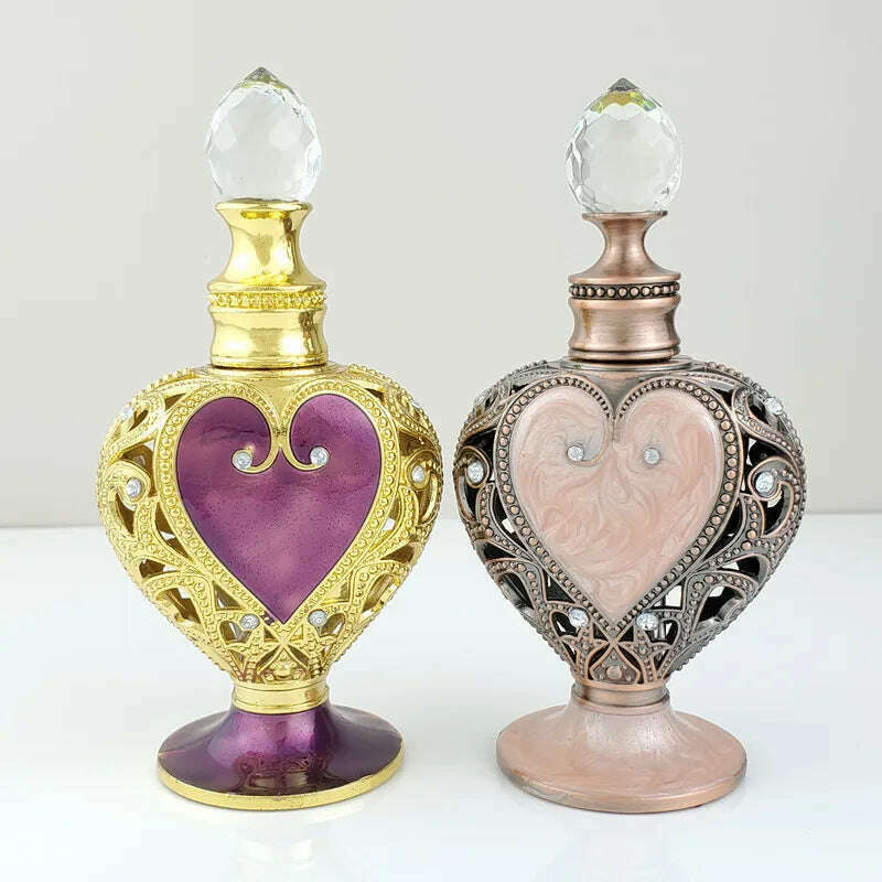 12ml Love heart Perfume Bottle Arab Style Essential Oils Dropper Bottle Container - KIMLUD