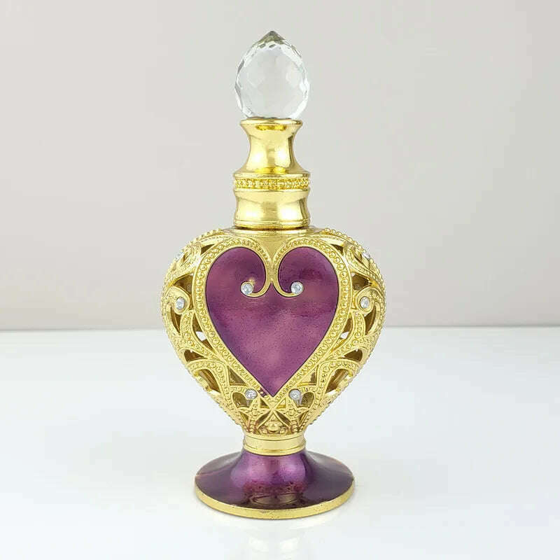 12ml Love heart Perfume Bottle Arab Style Essential Oils Dropper Bottle Container - KIMLUD