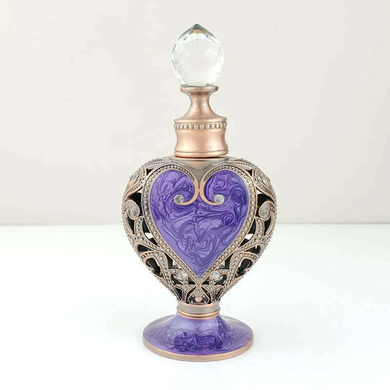 12ml Love heart Perfume Bottle Arab Style Essential Oils Dropper Bottle Container - KIMLUD