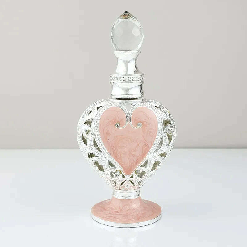 12ml Love heart Perfume Bottle Arab Style Essential Oils Dropper Bottle Container - KIMLUD