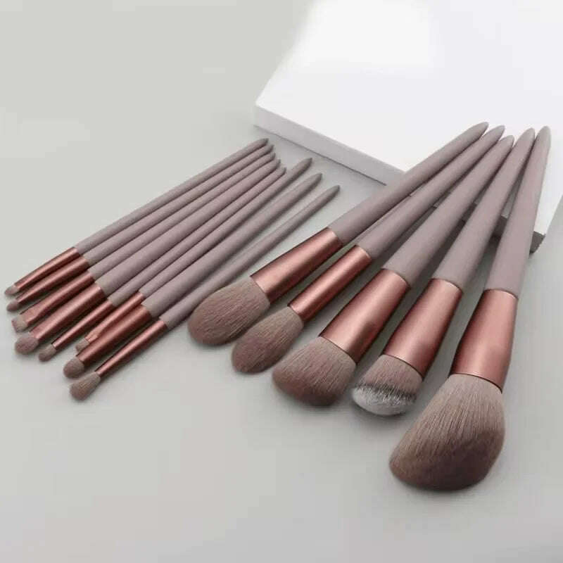 KIMLUD, 13 PCS Colorful Makeup Brush Set Eyeshadow Foundation Complete Makeup Brushes Eyeshadow Blush Beauty Softening Makeup Tools, KIMLUD Womens Clothes