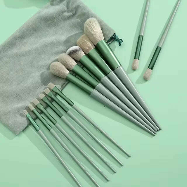 KIMLUD, 13 PCS Colorful Makeup Brush Set Eyeshadow Foundation Complete Makeup Brushes Eyeshadow Blush Beauty Softening Makeup Tools, KIMLUD Womens Clothes