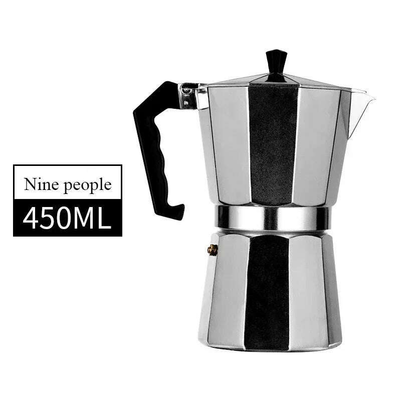 KIMLUD, 150 300 600 Aluminum Moka Pot with Electric Burner Stove Top Coffee Maker Espresso Percolator Mocha Kettle Heater Home Household, 450ml, KIMLUD APPAREL - Womens Clothes