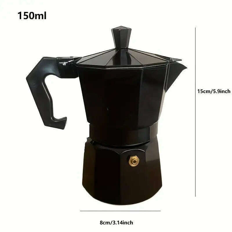 KIMLUD, 150/300/450ml Moka Pot Stovetop Camping Manual Cuban Coffee Maker Manual Camping Cuban Coffee Brewer for Making Cappuccino Latte, KIMLUD Womens Clothes