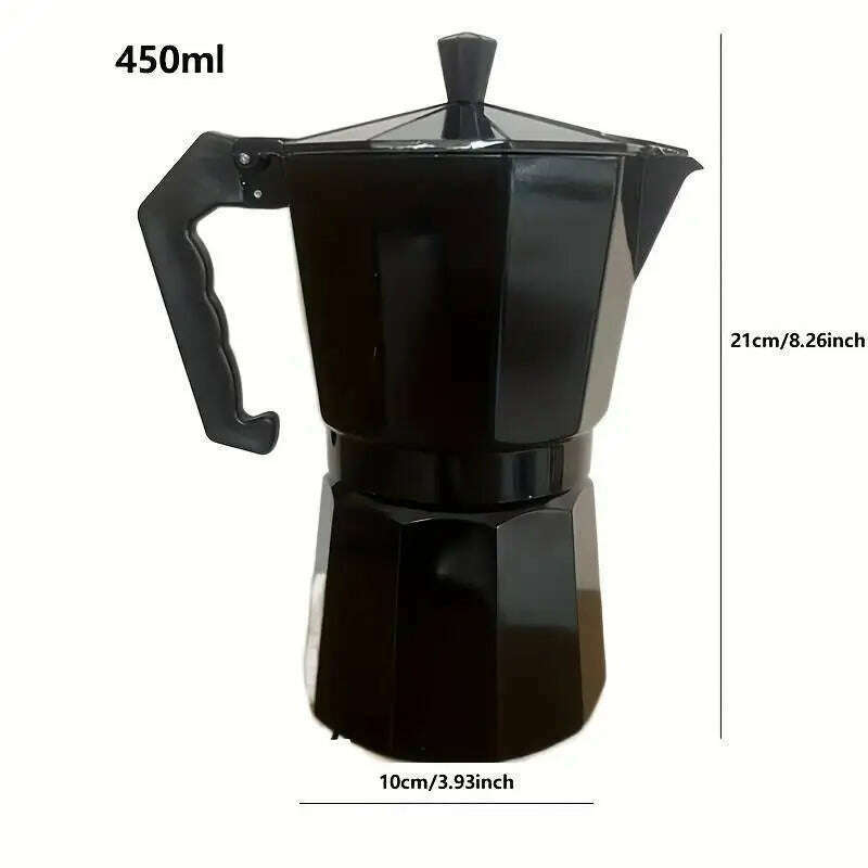 KIMLUD, 150/300/450ml Moka Pot Stovetop Camping Manual Cuban Coffee Maker Manual Camping Cuban Coffee Brewer for Making Cappuccino Latte, 9 Cups 450ml, KIMLUD APPAREL - Womens Clothes