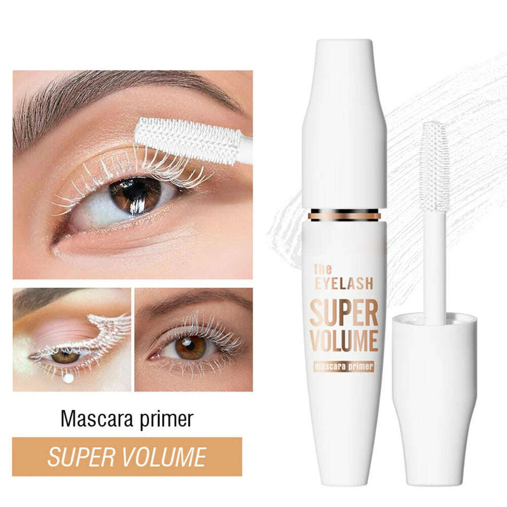 KIMLUD, 15ml White Mascara Primer Waterproof Anti-Smudge Eyelash Base Cream Thicken Lengthening White Mascara Cosmetic Eye Makeup Tool, KIMLUD Womens Clothes