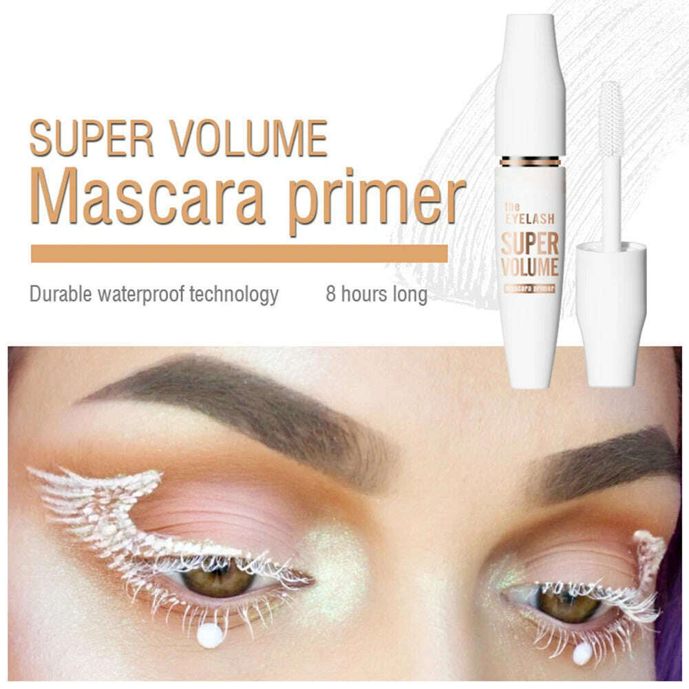 KIMLUD, 15ml White Mascara Primer Waterproof Anti-Smudge Eyelash Base Cream Thicken Lengthening White Mascara Cosmetic Eye Makeup Tool, KIMLUD Womens Clothes