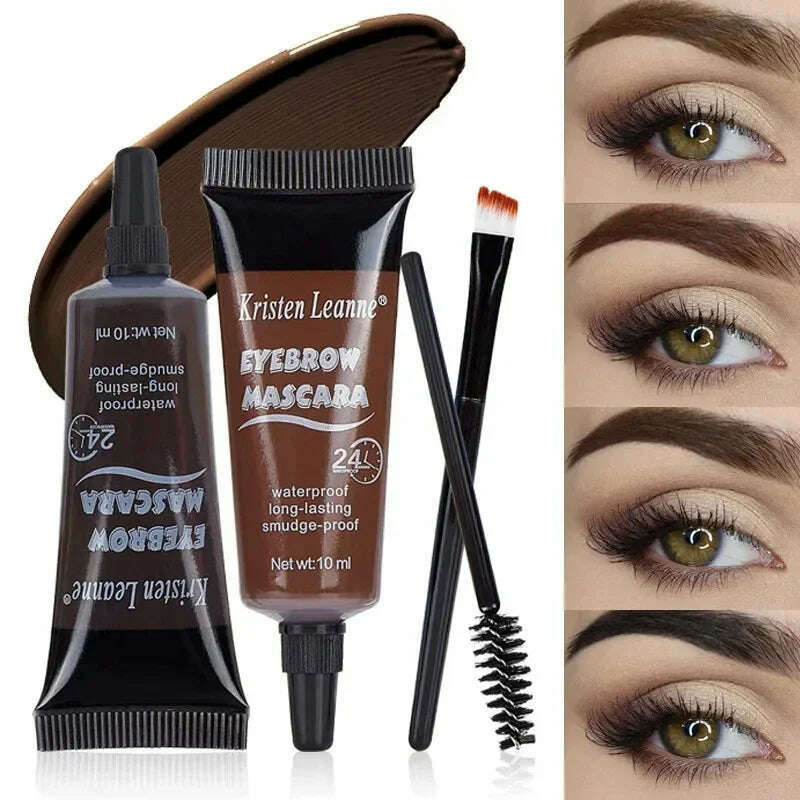 1PC Eyebrow Enhancers Cream Women Natural Liquid Dyeing Eyebrow Set Brow Tattoo Pigments Lasting Waterproof Eyebrow Gel - KIMLUD