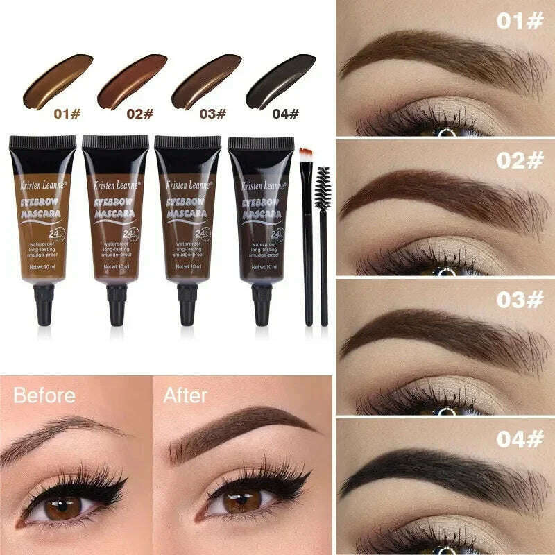 1PC Eyebrow Enhancers Cream Women Natural Liquid Dyeing Eyebrow Set Brow Tattoo Pigments Lasting Waterproof Eyebrow Gel - KIMLUD