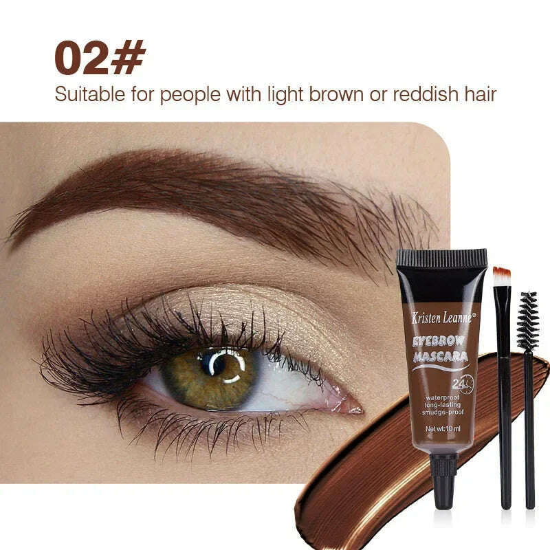 KIMLUD, 1PC Eyebrow Enhancers Cream Women Natural Liquid Dyeing Eyebrow Set Brow Tattoo Pigments Lasting Waterproof Eyebrow Gel, Color 2, KIMLUD APPAREL - Womens Clothes