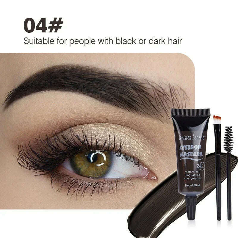 1PC Eyebrow Enhancers Cream Women Natural Liquid Dyeing Eyebrow Set Brow Tattoo Pigments Lasting Waterproof Eyebrow Gel - KIMLUD