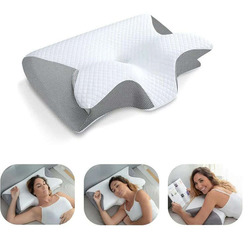 KIMLUD, 1pc Memory Foam Cervical Pillow, 2 in 1 Ergonomic Contour Orthopedic Pillow for Neck Pain, Contoured Support Pillows,Neck Pillow, KIMLUD Womens Clothes