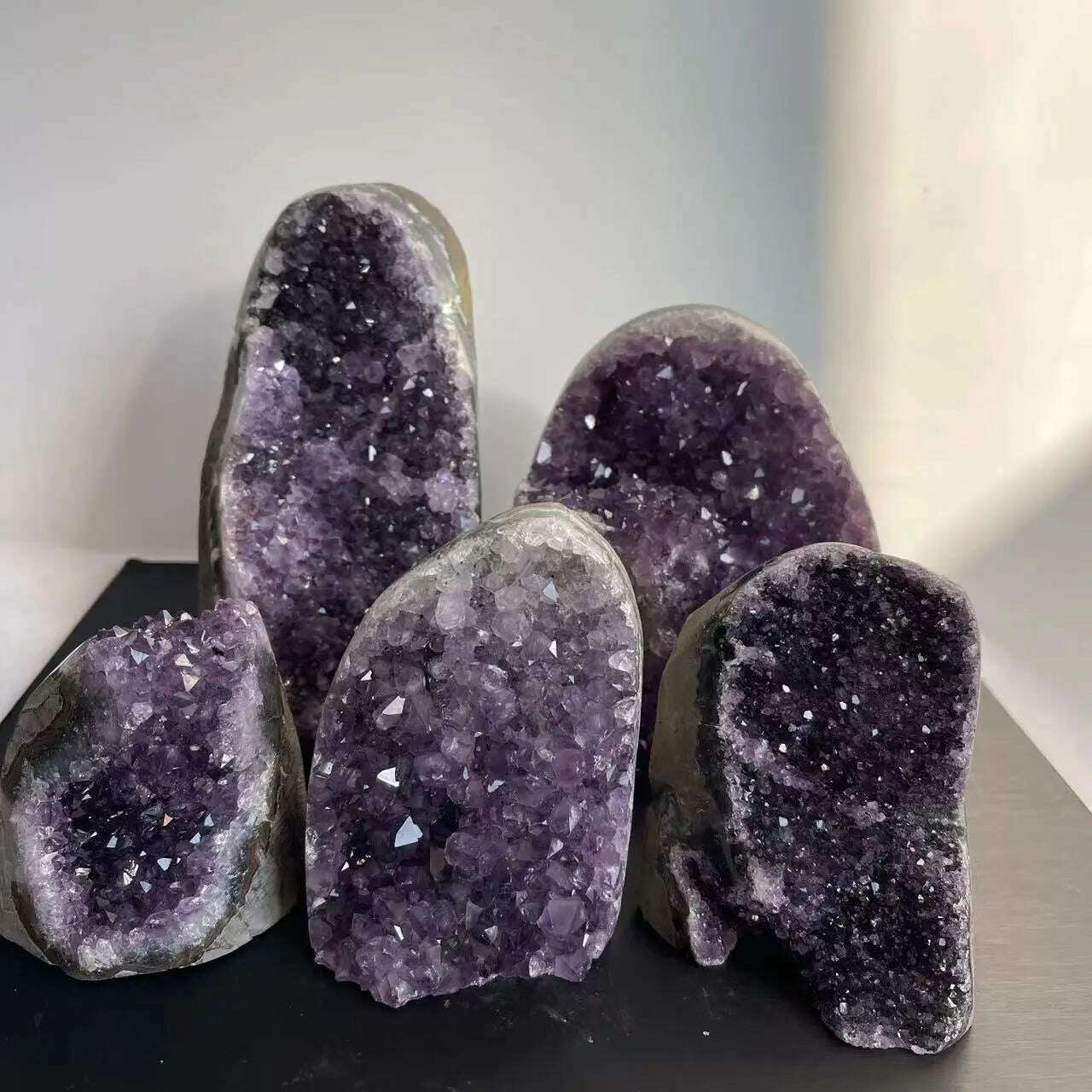 1PC Natural Amethyst Crystal Cluster Quartz Raw Crystals Healing Stone Ore Mineral Home Decor Purple Cornucopia Feng Shui Stone - KIMLUD