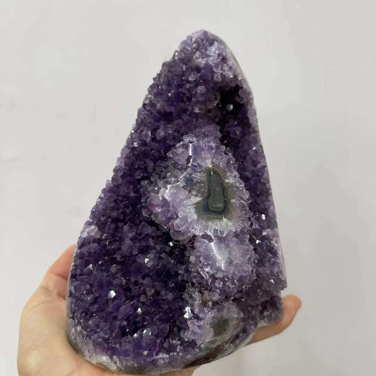 KIMLUD, 1PC Natural Amethyst Crystal Cluster Quartz Raw Crystals Healing Stone Ore Mineral Home Decor Purple Cornucopia Feng Shui Stone, KIMLUD Womens Clothes