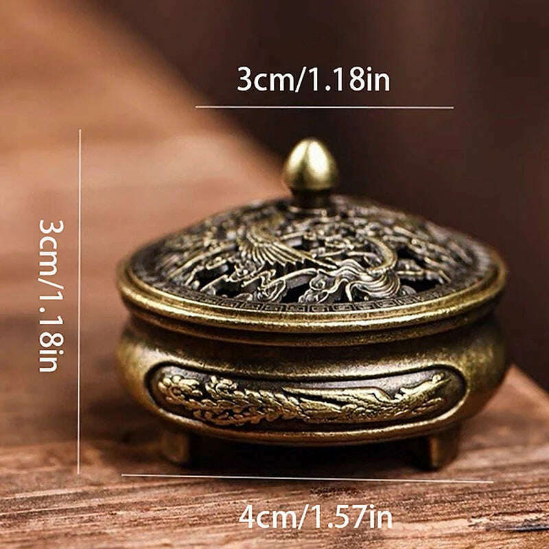 KIMLUD, 1PC Red-crowned Crane Incense Burner Buddhism Incense Stick Holder Mini Sandalwood Censer Craft Home Decor Ornament, as pic 2, KIMLUD APPAREL - Womens Clothes