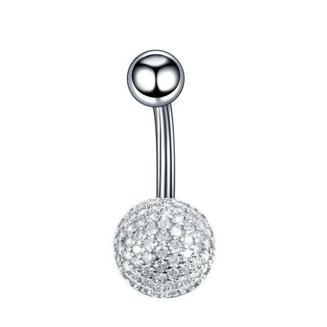 KIMLUD, 1Pc Surgical Steel Belly Button Ring Navel Nombril Piercing CZ Belly Ring Sexy Women Belly Piercing Body Jewelry Ombligo 14G, Style 6, KIMLUD APPAREL - Womens Clothes