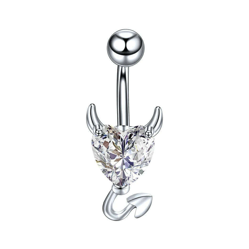 KIMLUD, 1Pc Surgical Steel Belly Button Ring Navel Nombril Piercing CZ Belly Ring Sexy Women Belly Piercing Body Jewelry Ombligo 14G, Style 26, KIMLUD APPAREL - Womens Clothes