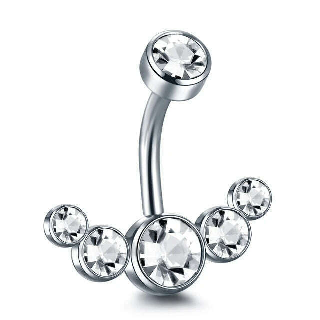 KIMLUD, 1Pc Surgical Steel Belly Button Ring Navel Nombril Piercing CZ Belly Ring Sexy Women Belly Piercing Body Jewelry Ombligo 14G, Style 14, KIMLUD APPAREL - Womens Clothes