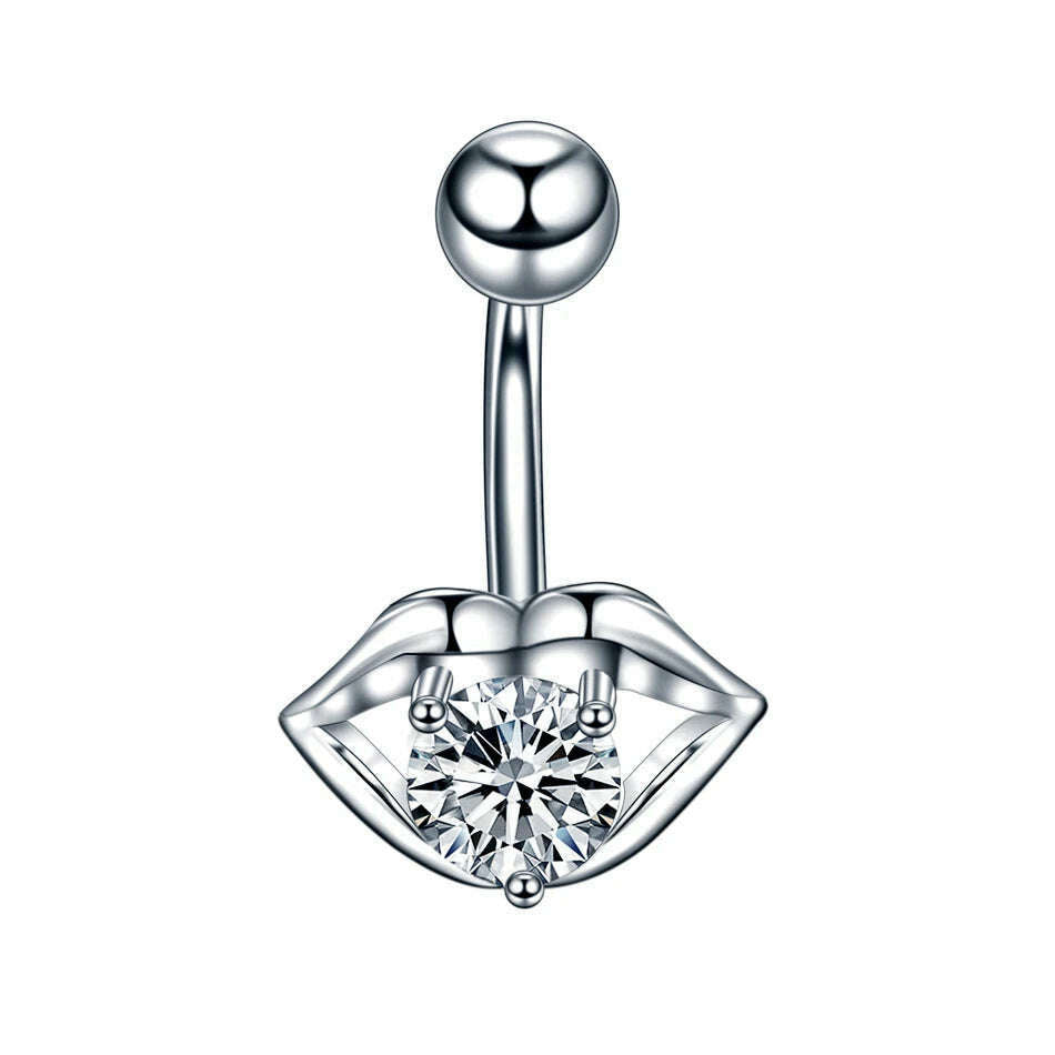 KIMLUD, 1Pc Surgical Steel Belly Button Ring Navel Nombril Piercing CZ Belly Ring Sexy Women Belly Piercing Body Jewelry Ombligo 14G, Style 21, KIMLUD APPAREL - Womens Clothes