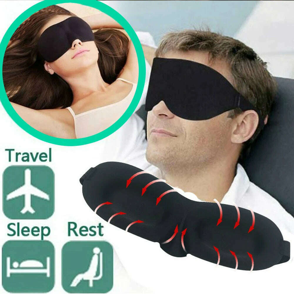 KIMLUD, 1Pcs 3D Sleep Mask Natural Sleeping Eye Mask Eyeshade Cover Shade Eye Patch Women Men Soft Portable Blindfold Travel Eyepatch, KIMLUD Womens Clothes