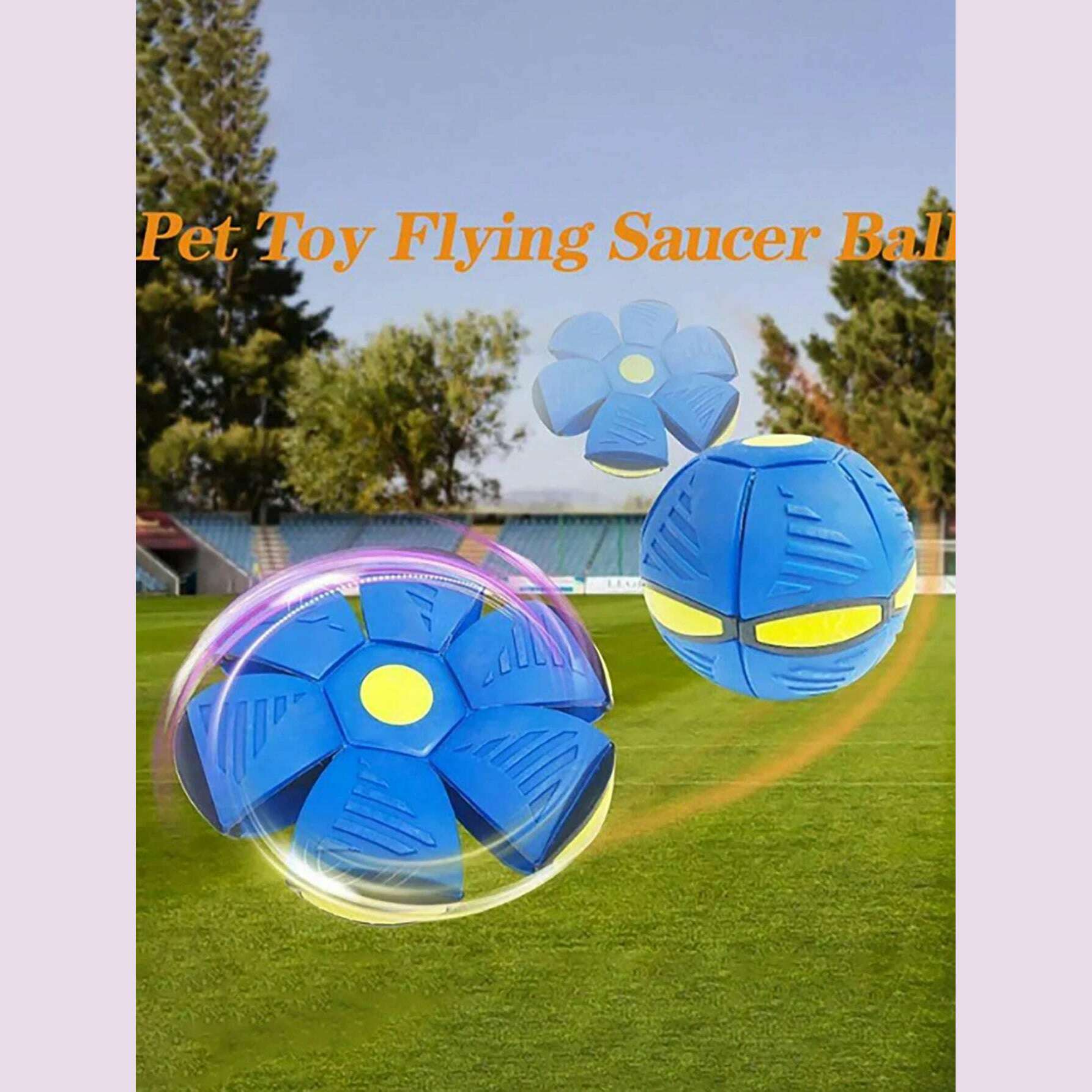 1pcs random color flying saucer deformation ball elastic stepping ball pet flying disc interactive pet training toy - KIMLUD