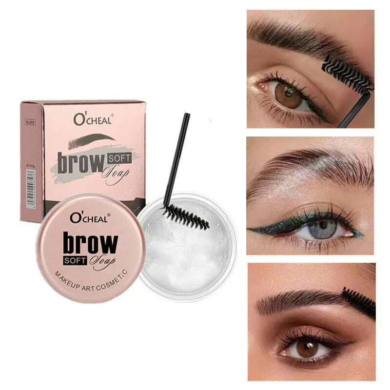 1pcs Waterproof 3D Eyebrow Styling Cream Quick-drying Makeup Eyebrow Sculpt Soap Natural Wild Brow Pomade Setting Gel Wax - KIMLUD