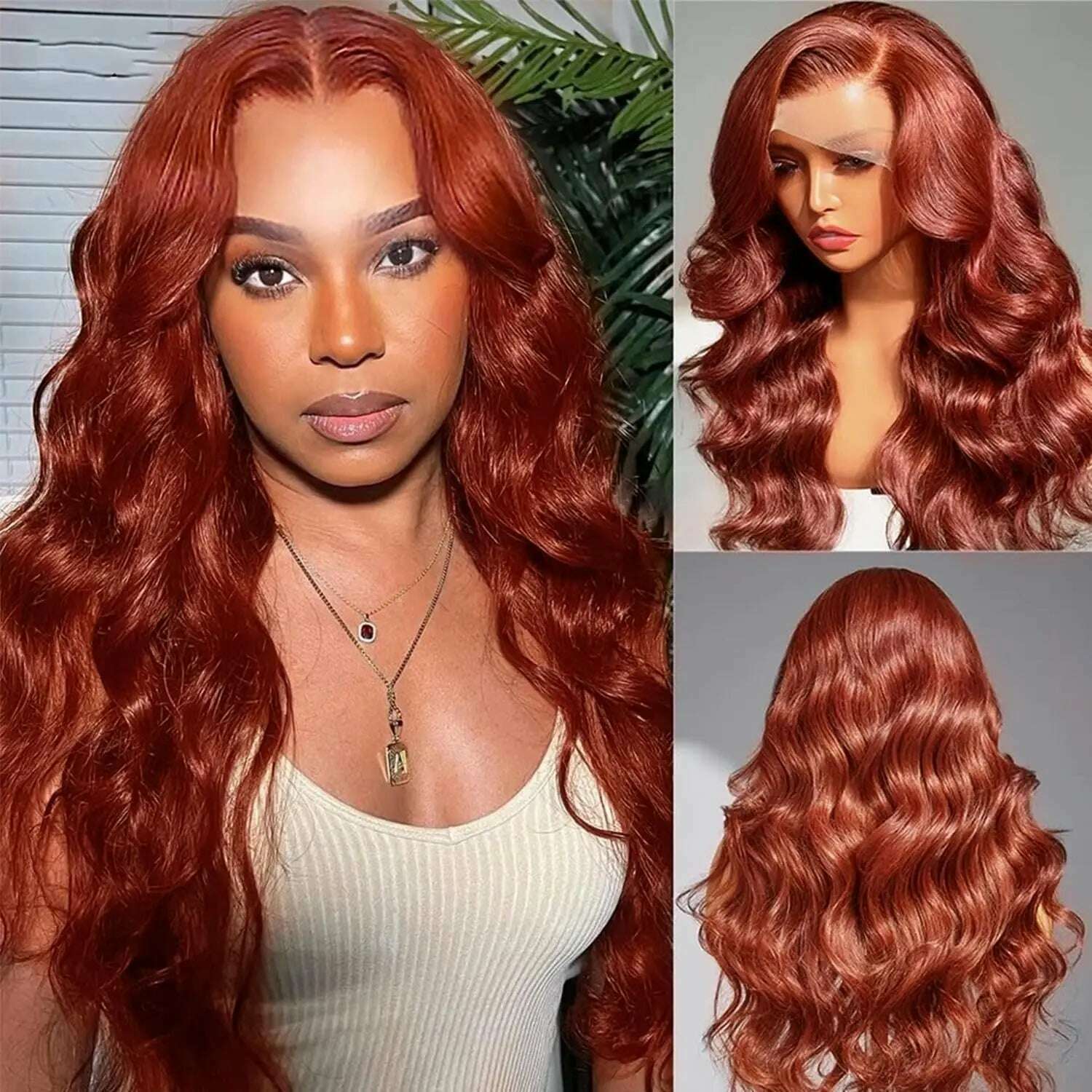 KIMLUD, 200% Density Brazilian 30 Inch Reddish Brown Body Wave 13x4 Lace Front Wig Human Hair 13x6 HD Lace Frontal Wigs For Women, KIMLUD Womens Clothes