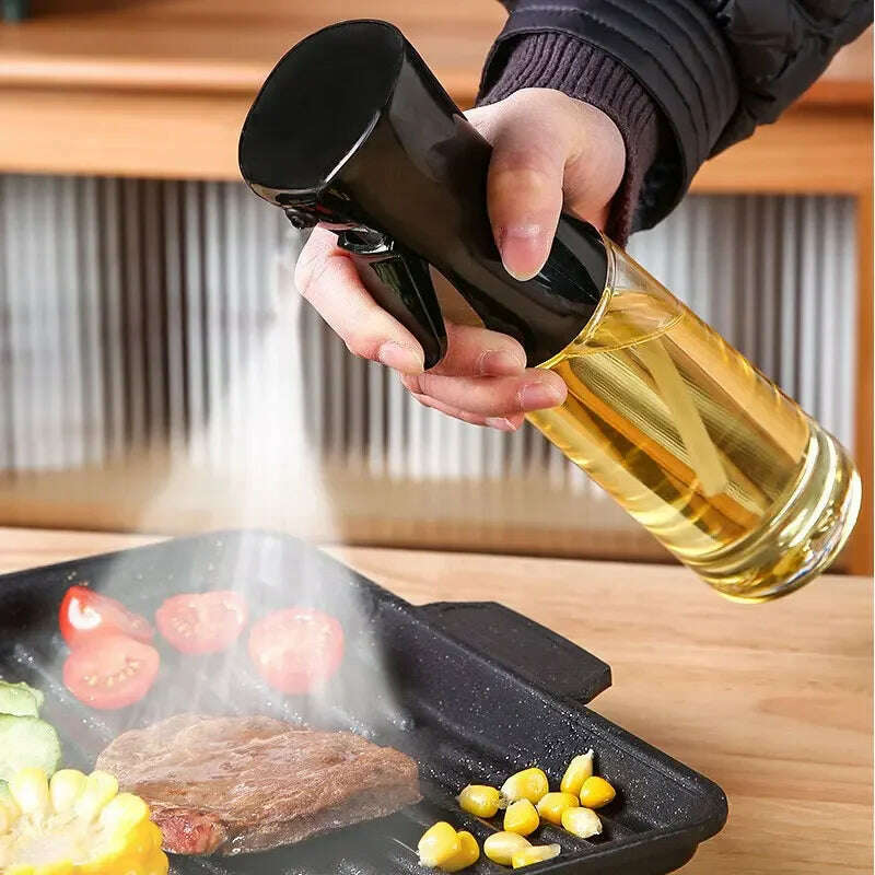 200/300/500 ML Oil Spray Pot Kitchen Household Edible Olive Oil Spray Bottle Atomized Misty Oil Tank Air Fryer Spray Bottle - KIMLUD