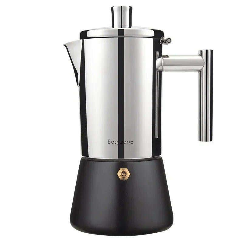 200/300/500ML Thickened Stainless Steel Coffee Pot Mocha Kettle Cuban Italian Espresso Maker For Gas Stove Or Induction Cooker - KIMLUD