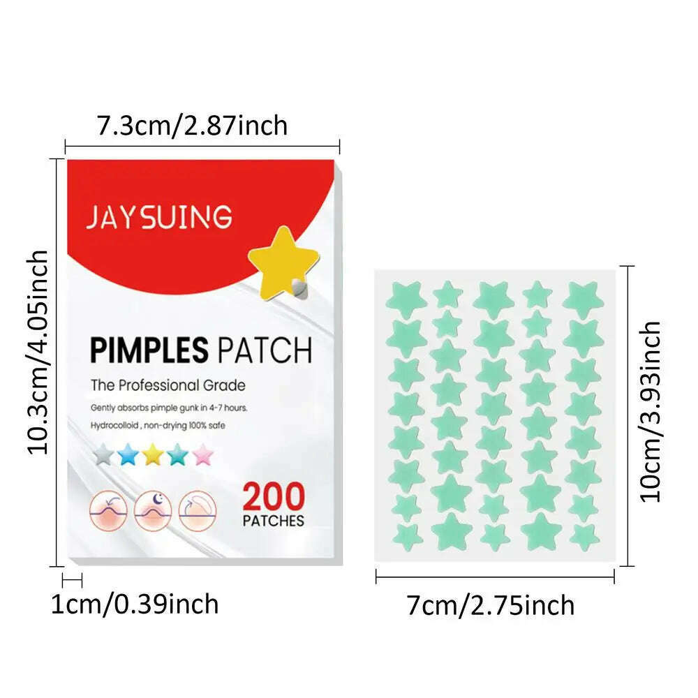 KIMLUD, 200pcs Star Pimple Patch Acne Colorful Invisible Acne Removal Skin Care Stickers  Face Spot Beauty Makeup Tool, KIMLUD Womens Clothes