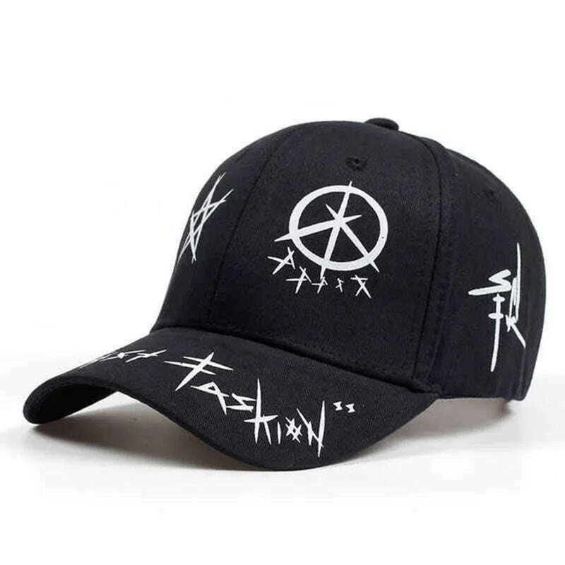 2019 new graffiti printing baseball cap 100%cotton fashion casual hat men and women adjustable sun caps hip hop dad hats - KIMLUD