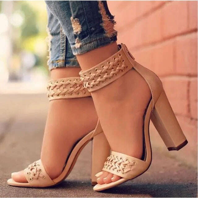 KIMLUD, 2020 Sexy Women Pumps High Heels Shoes women Platform zipper Peep Toe high heels Wedding Dress shoes sandals women shoes mujer, KIMLUD Womens Clothes