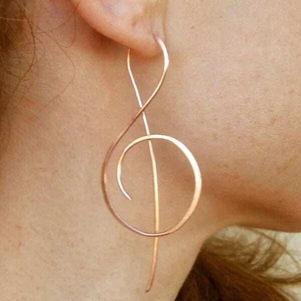 2021 Trendy Music Symbol Earrings for women Simple Treble Clef Note earrings fashionTemperament Female - KIMLUD