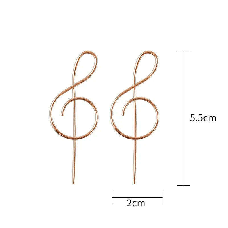 2021 Trendy Music Symbol Earrings for women Simple Treble Clef Note earrings fashionTemperament Female - KIMLUD