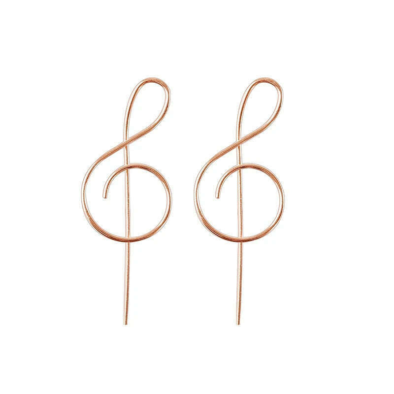 2021 Trendy Music Symbol Earrings for women Simple Treble Clef Note earrings fashionTemperament Female - KIMLUD