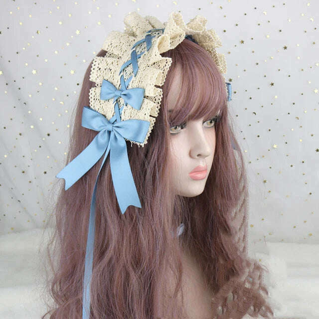 KIMLUD, 2022 Gothic Bowknot Sweet Hair Hoop Anime Maid Cosplay Headband Lolita Lace Flower Headwear Accessory Dropshipping, 14, KIMLUD APPAREL - Womens Clothes