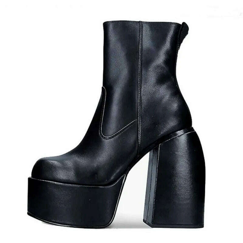 2022 New Boots Woman Over-the-Knee Platform Gothic High Heels Punk Style Rock Winter Women's Boots Size 35-43 Botas Femininas PU - KIMLUD